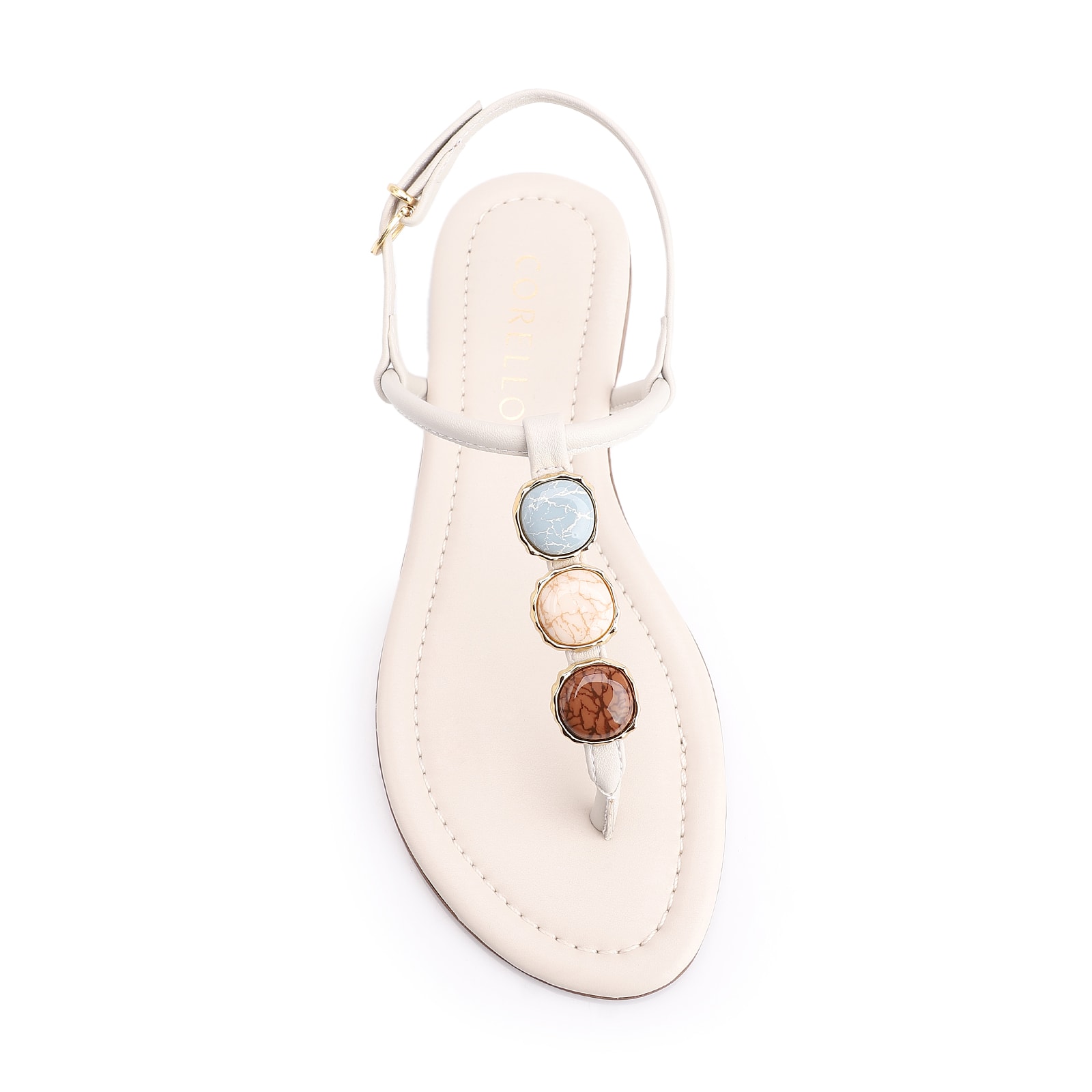 Rasteirinha Pedra Alt Off White