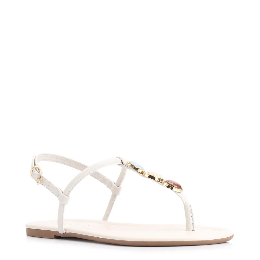 Rasteirinha Pedra Alt Off White