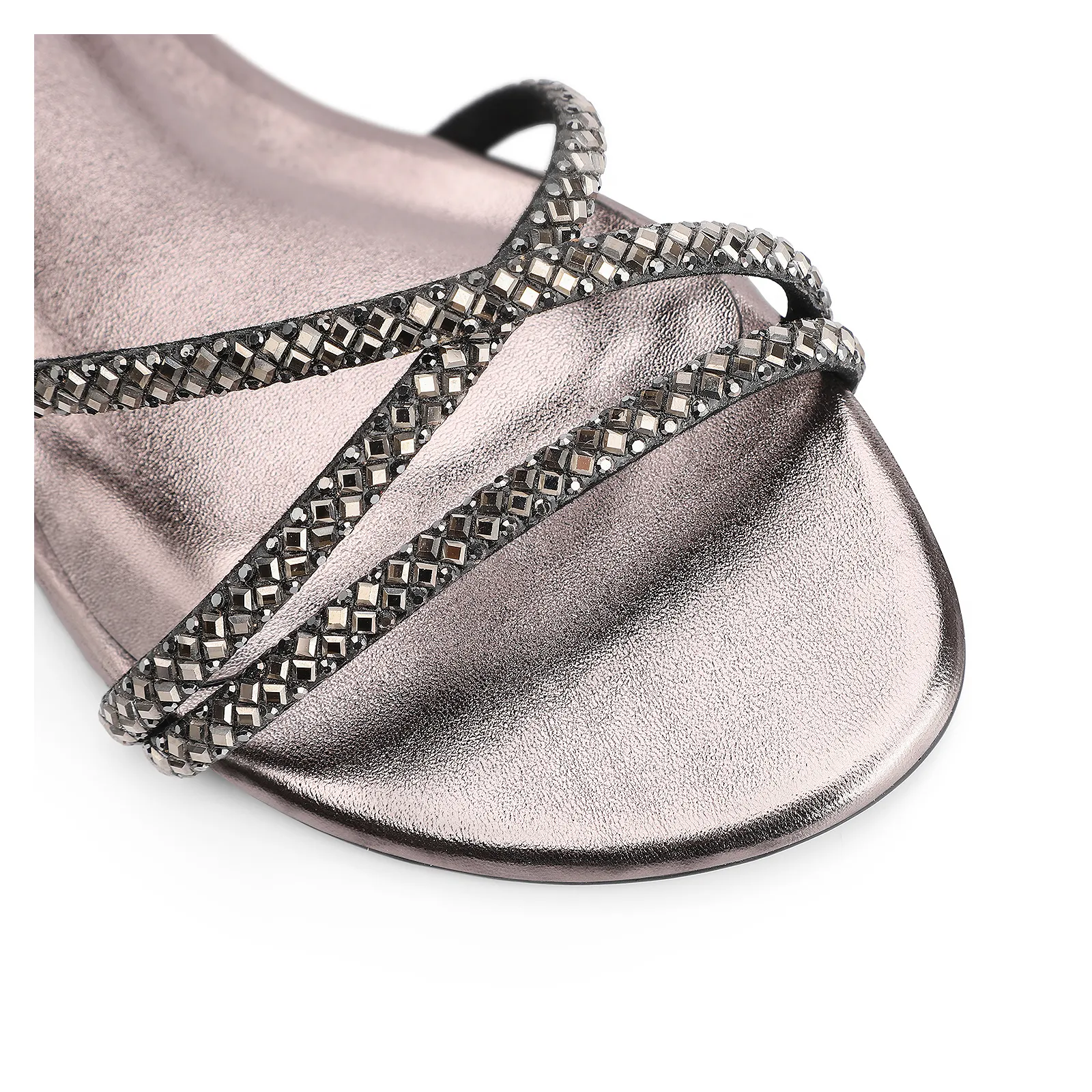 Rasteirinha Prata Metalizado Alt Strass