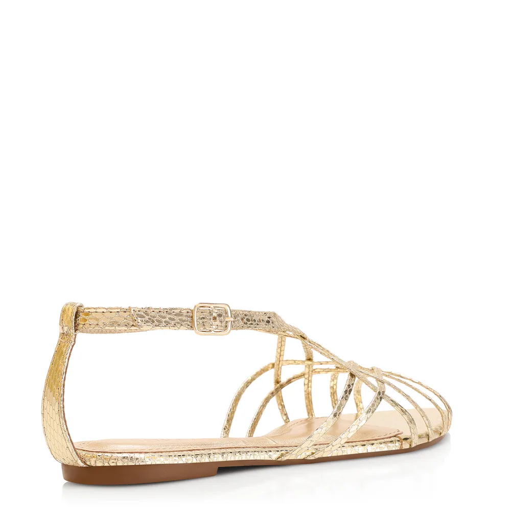 Rasteirinha Python Alt Dourado - imagem 4