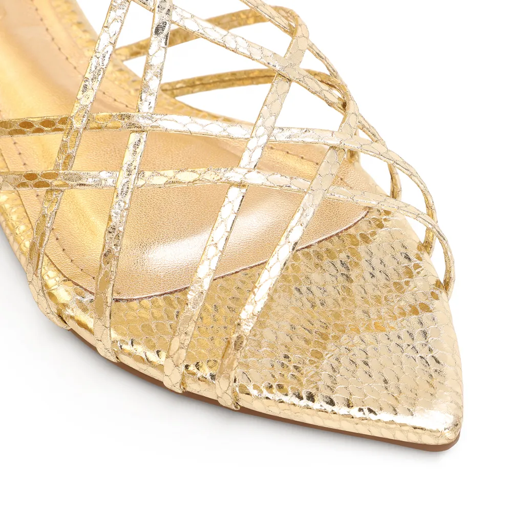 Rasteirinha Python Alt Dourado - imagem 7