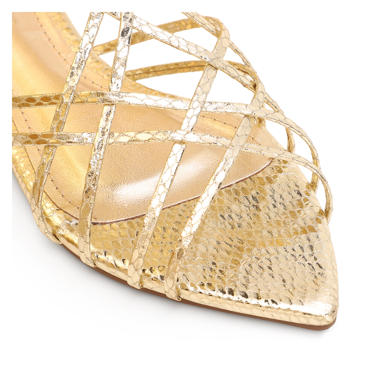 Rasteirinha Python Alt Dourado