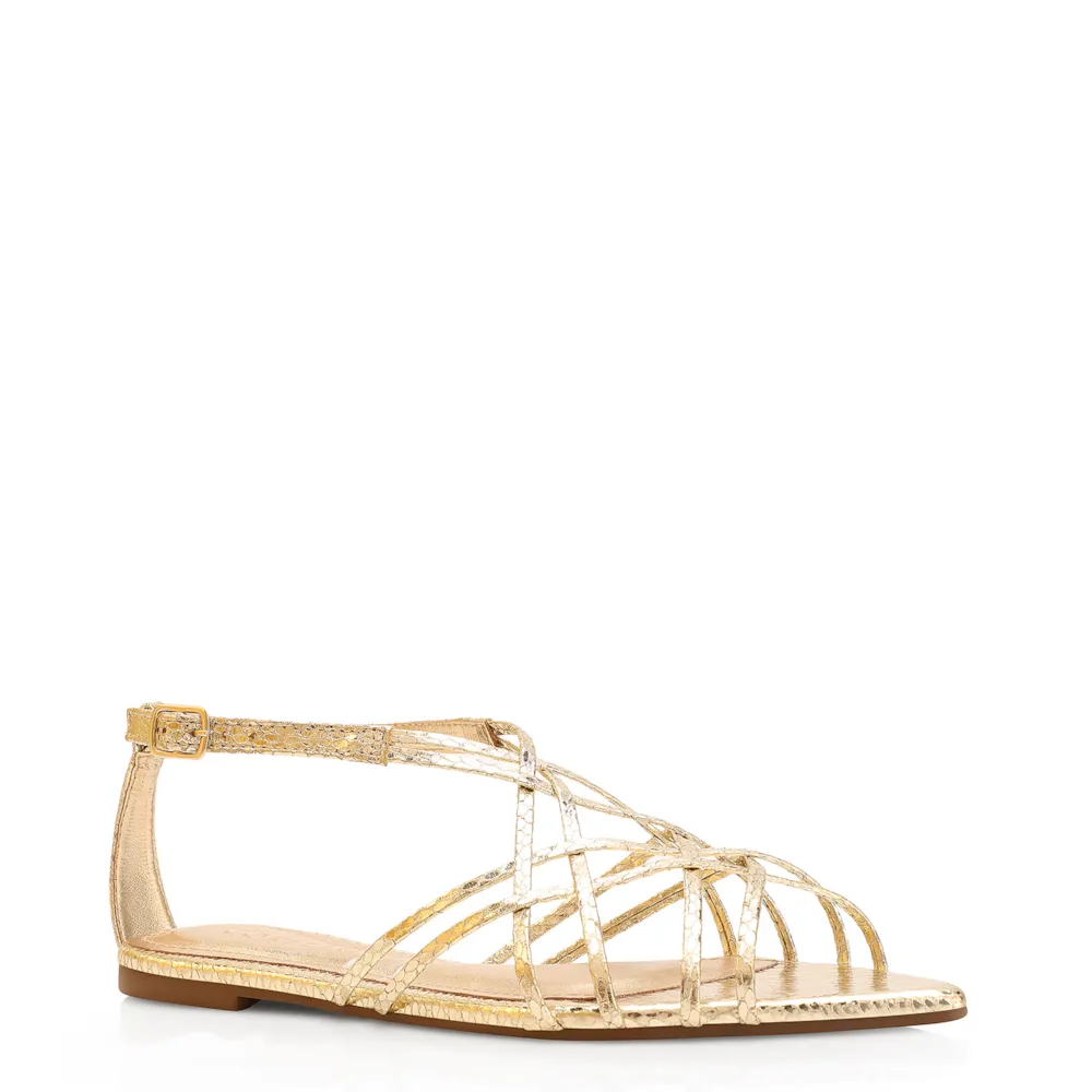 Rasteirinha Python Alt Dourado