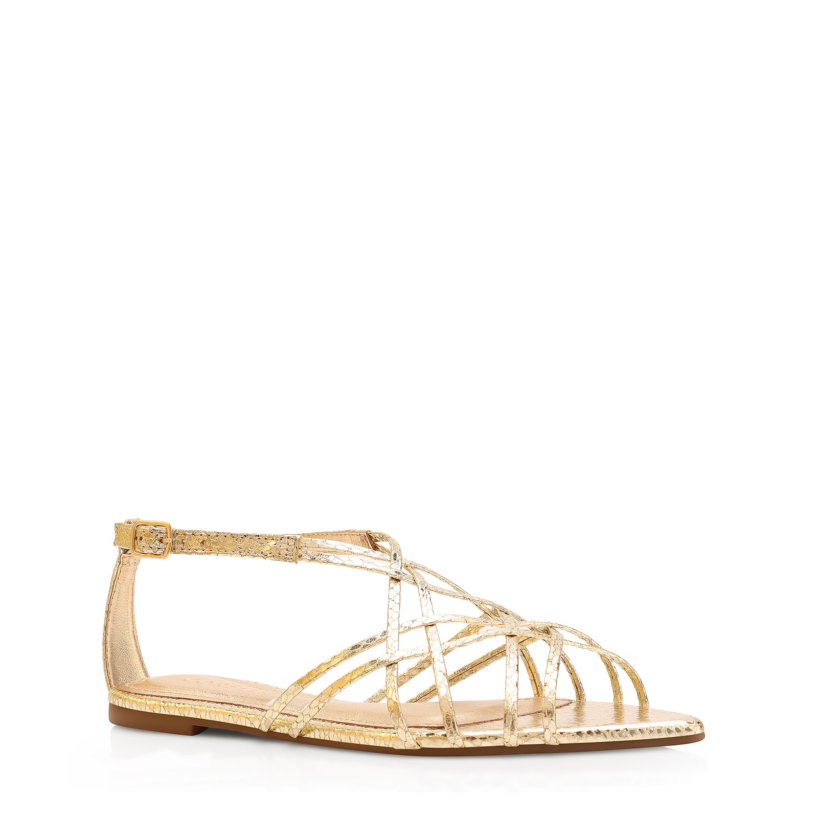 Rasteirinha Python Alt Dourado