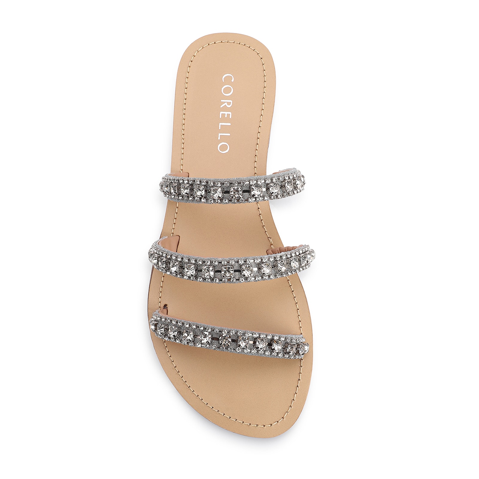 Rasteirinha Strass Alt Bege