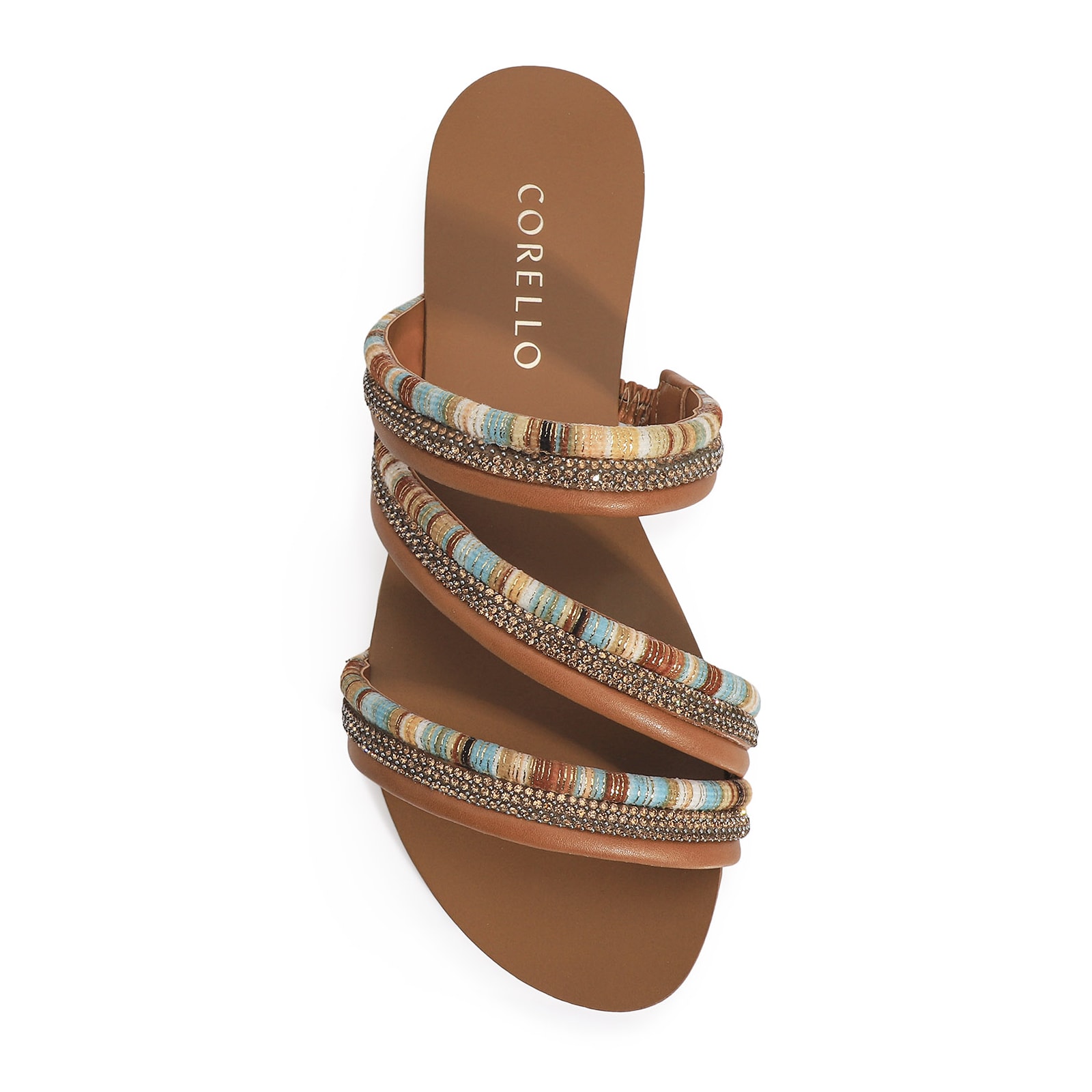 Rasteirinha Strass Alt Marrom/Alt Multicolor