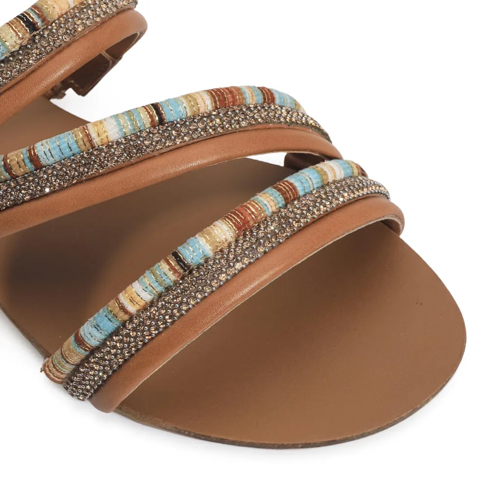Rasteirinha Strass Alt Marrom/Alt Multicolor - imagem 6
