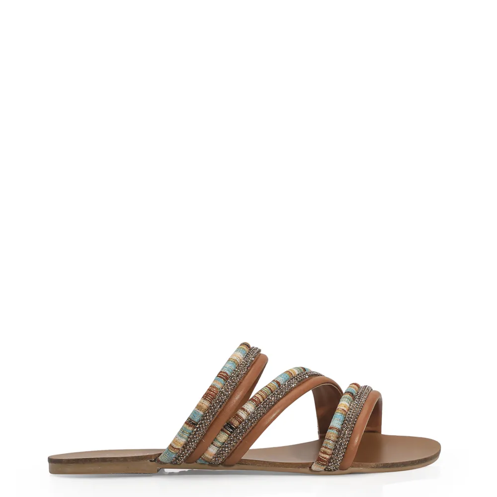 Rasteirinha Strass Alt Marrom/Alt Multicolor - imagem 2