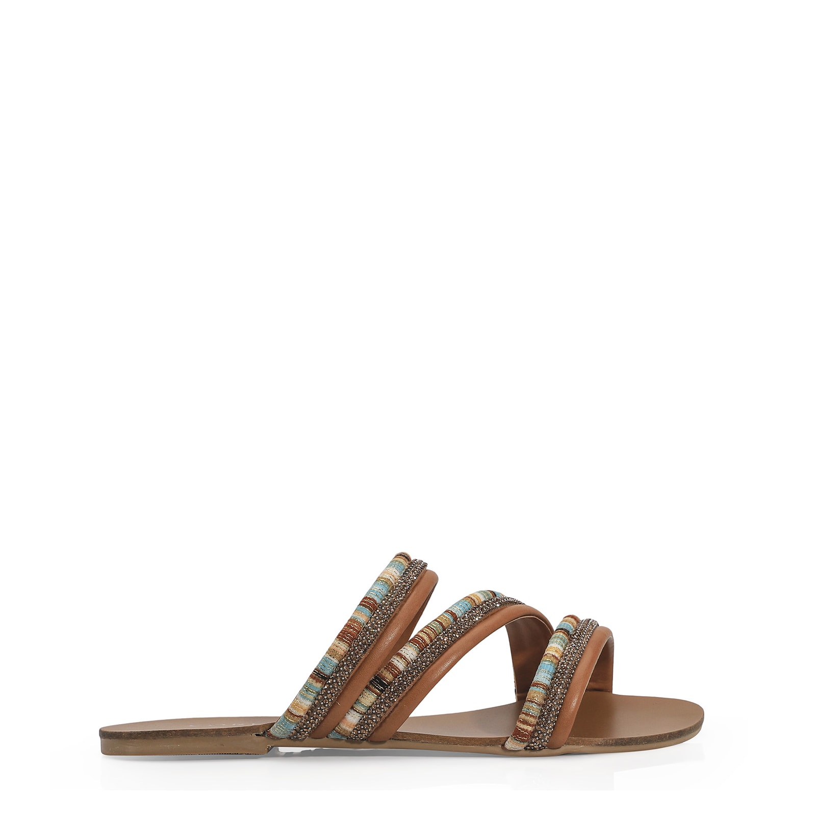 Rasteirinha Strass Alt Marrom/Alt Multicolor