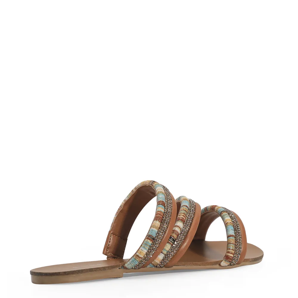 Rasteirinha Strass Alt Marrom/Alt Multicolor - imagem 3