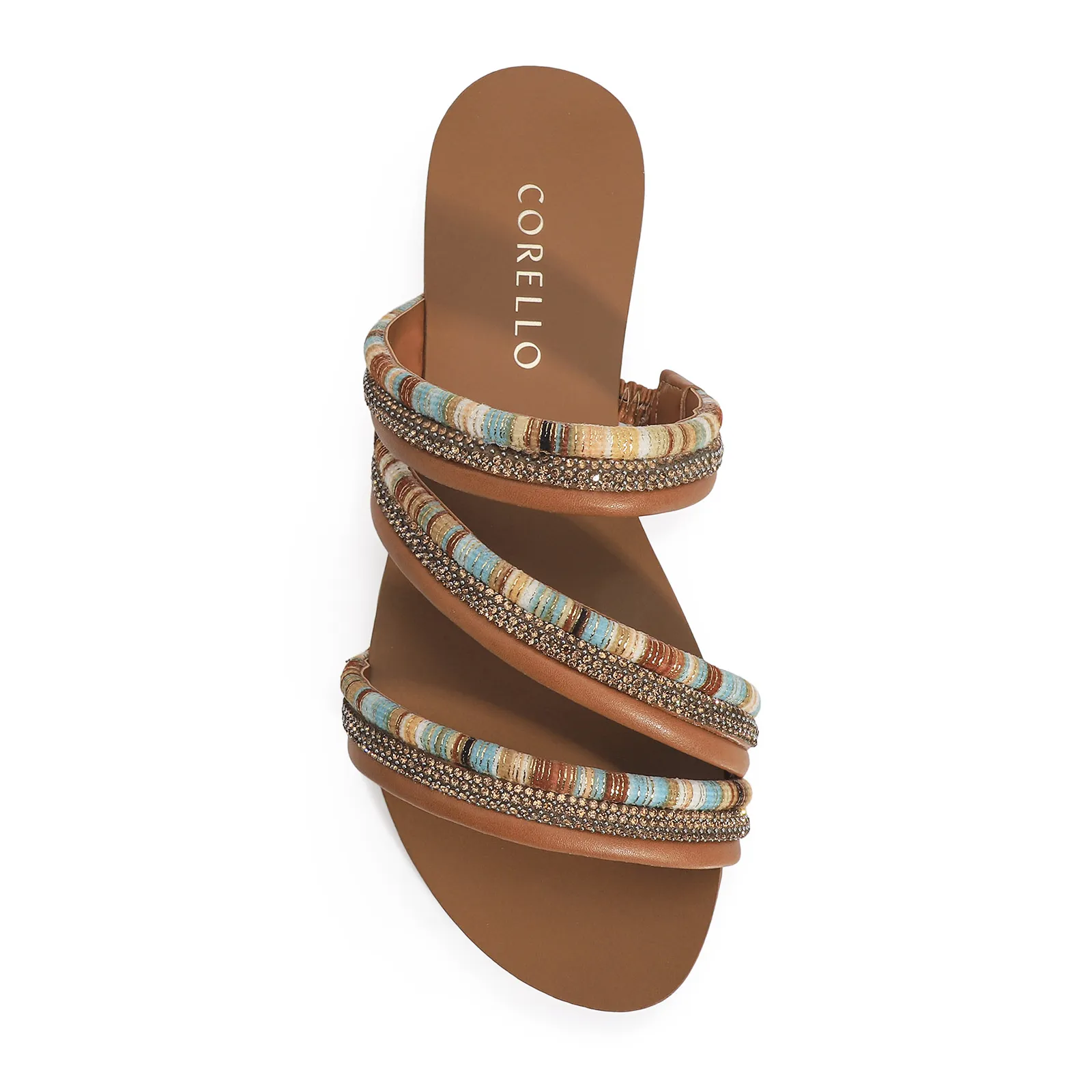 Rasteirinha Strass Alt Marrom/Alt Multicolor