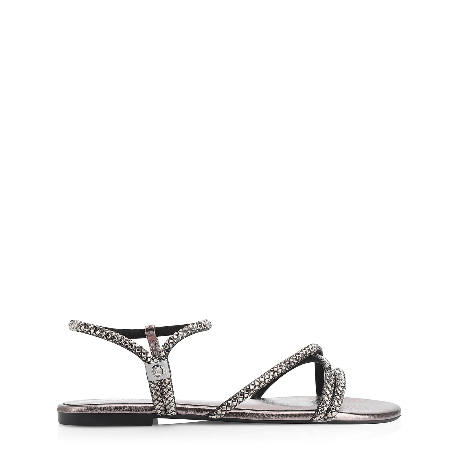 Rasteirinha Strass Alt Prata