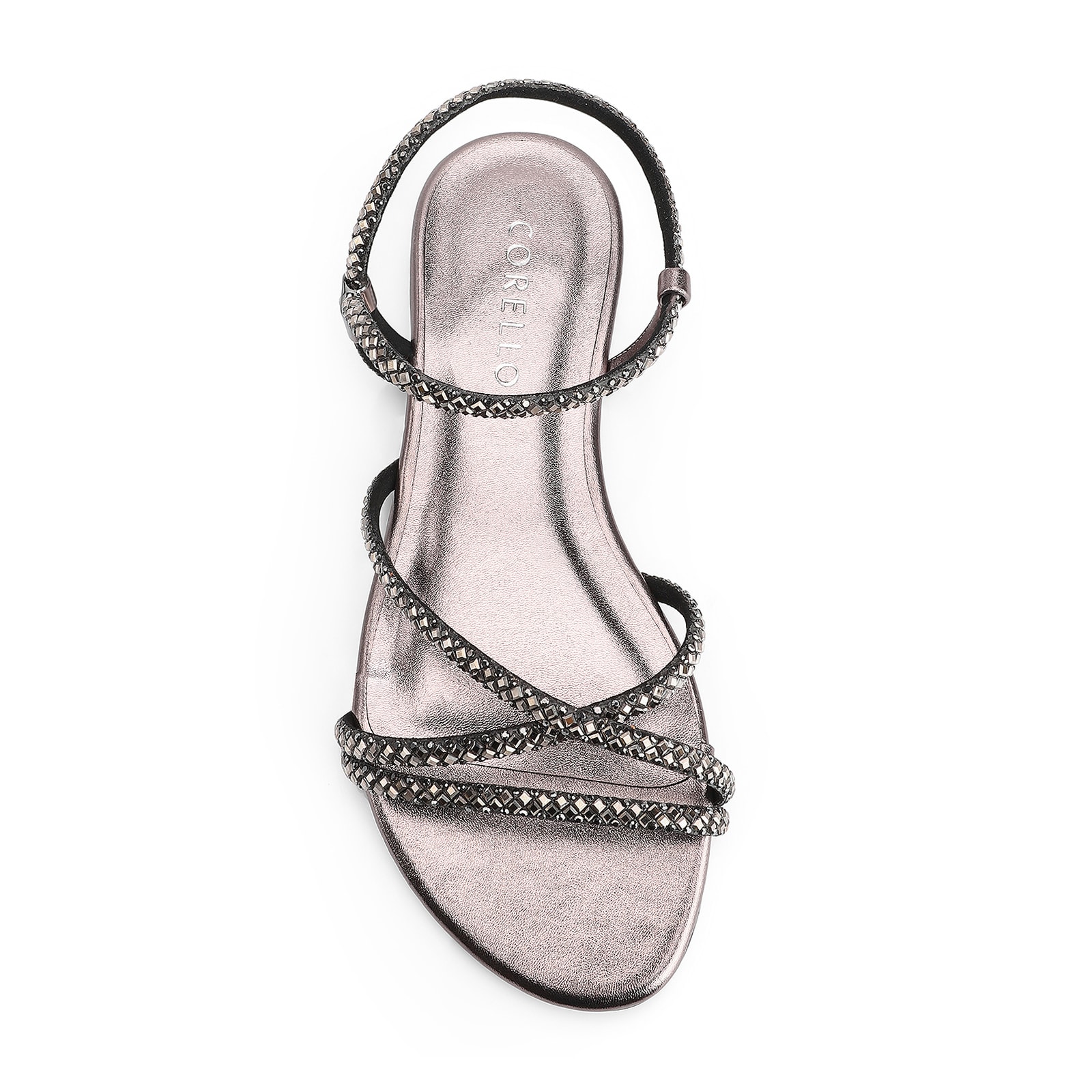Rasteirinha Strass Alt Prata