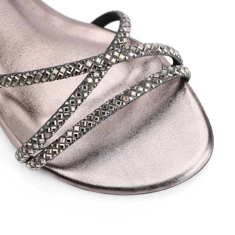 Rasteirinha Strass Alt Prata - foto 5