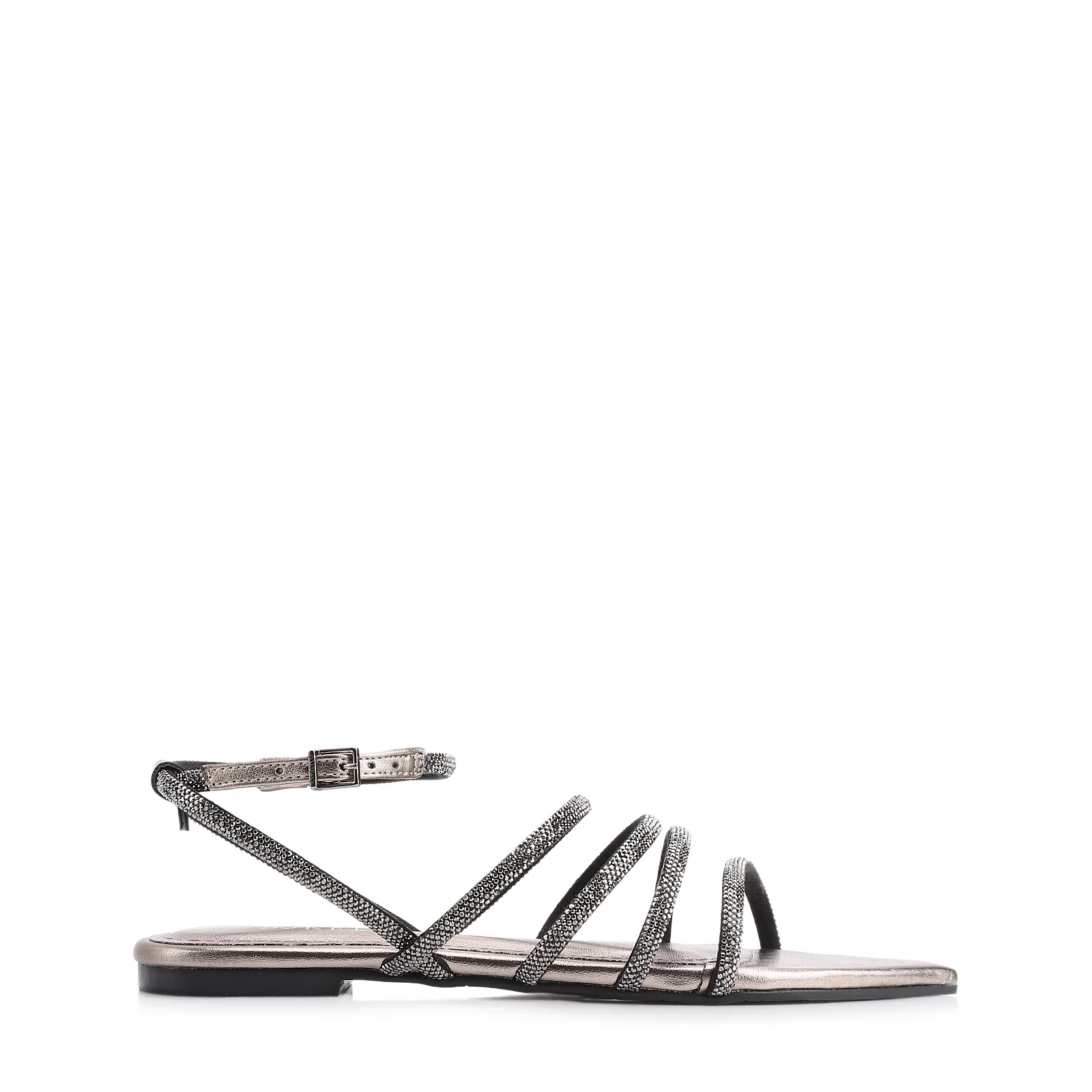 Rasteirinha Strass Alt Prata