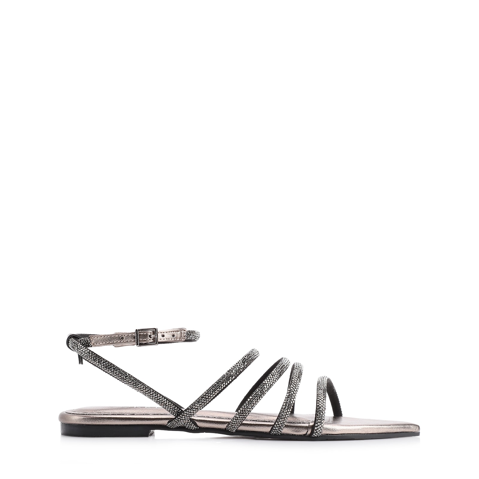 Rasteirinha Strass Alt Prata