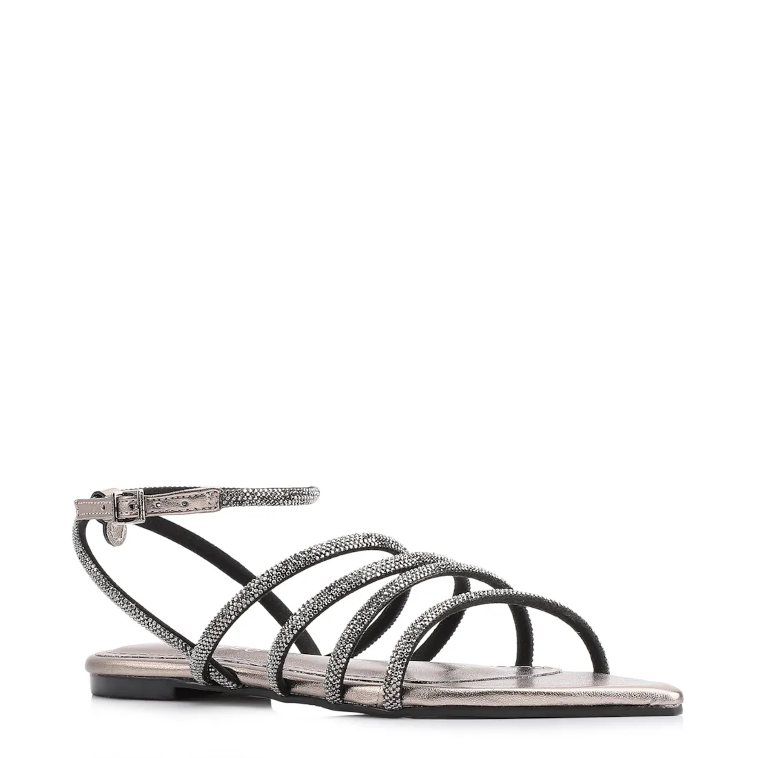 Rasteirinha Strass Alt Prata