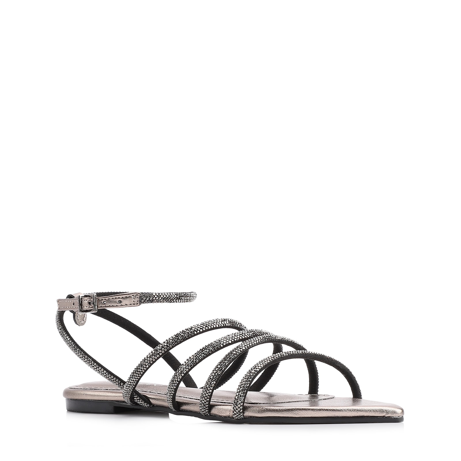 Rasteirinha Strass Alt Prata