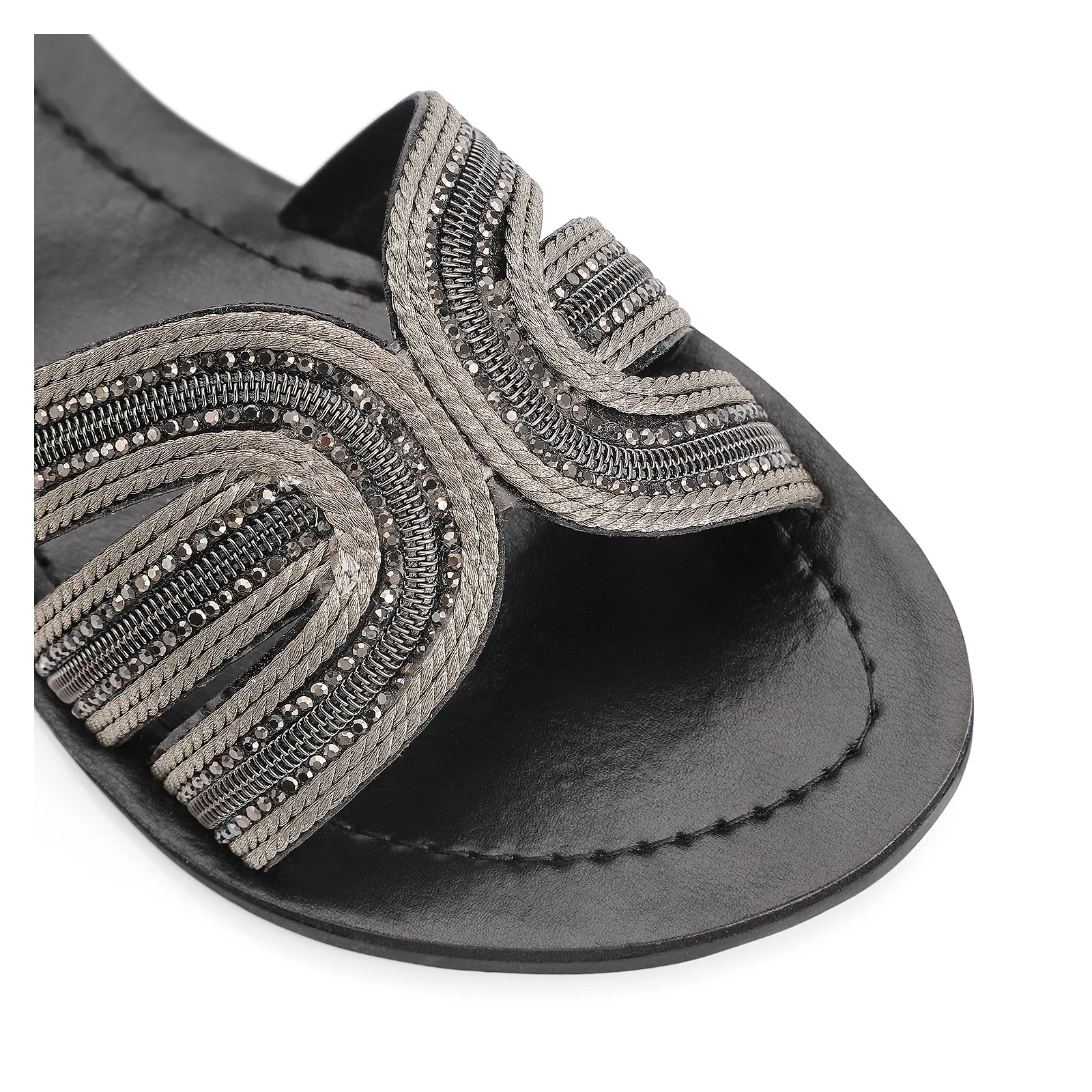 Rasteirinha Strass Alt Preto