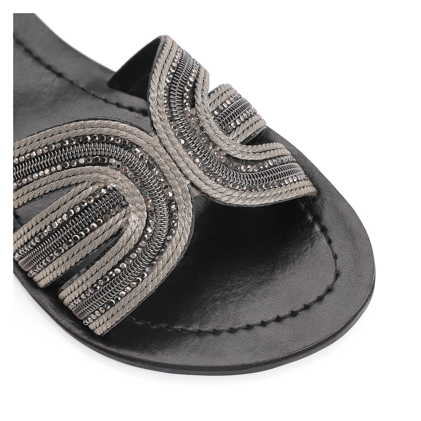 Rasteirinha Strass Alt Preto
