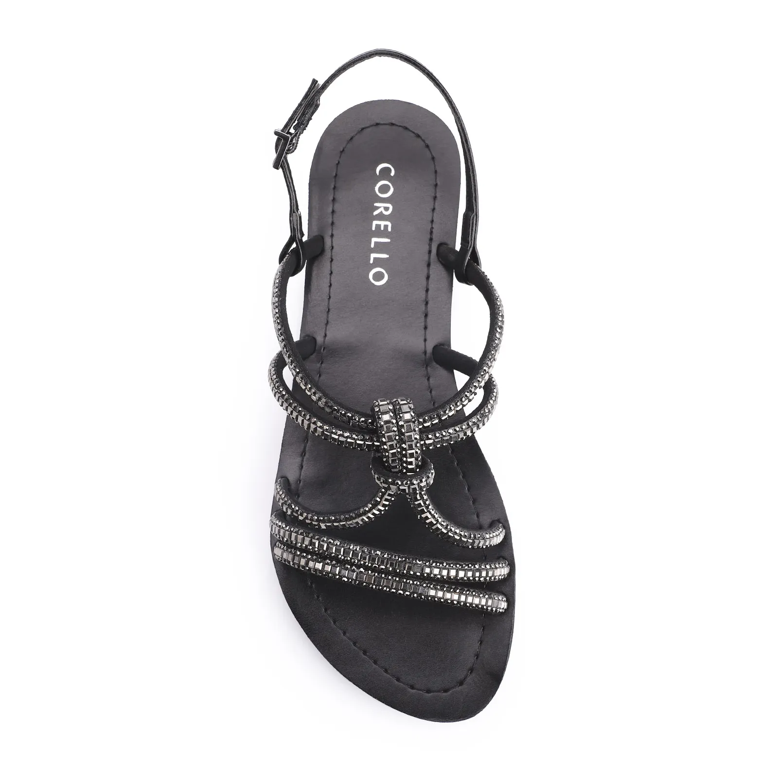 Rasteirinha Strass Alt Preto
