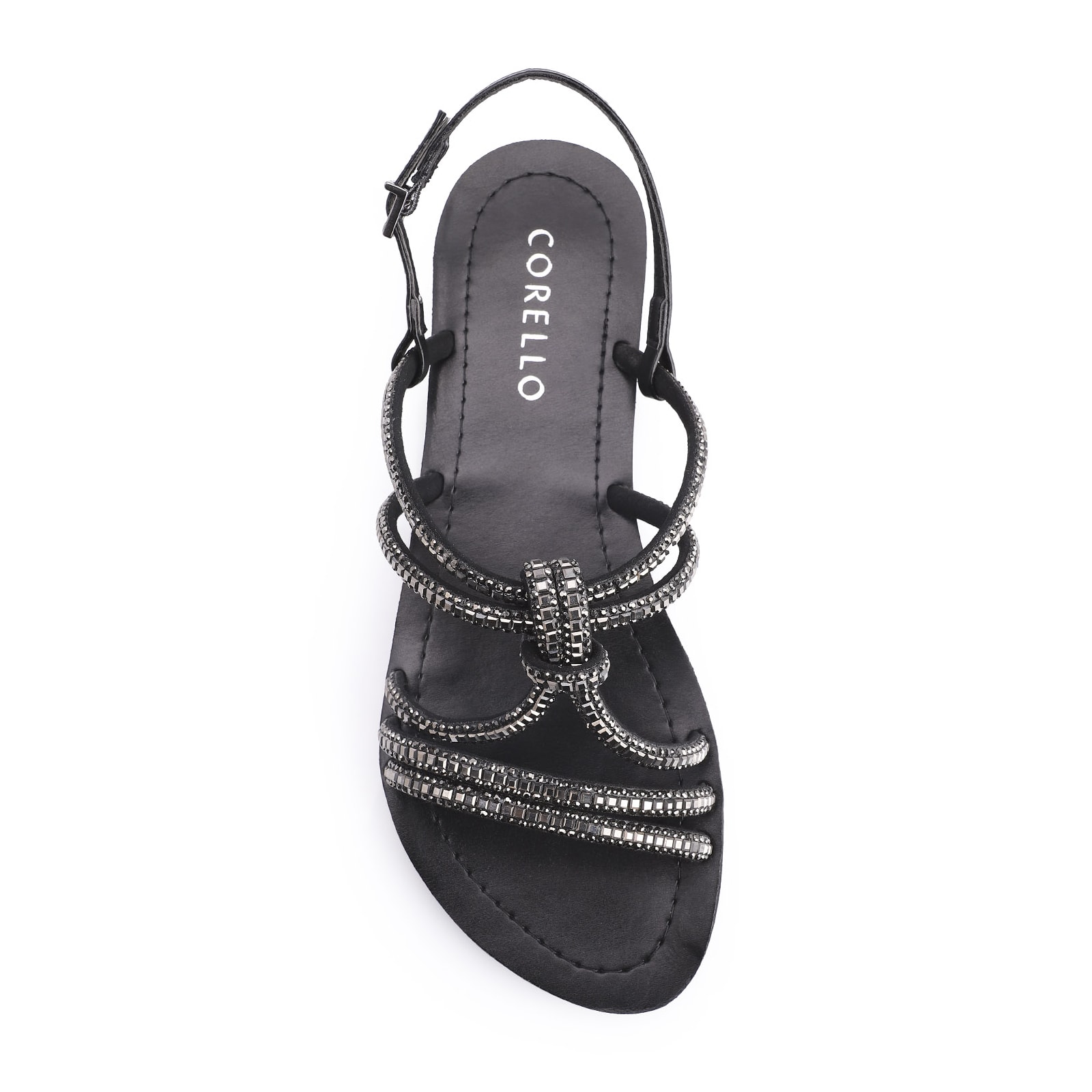 Rasteirinha Strass Alt Preto