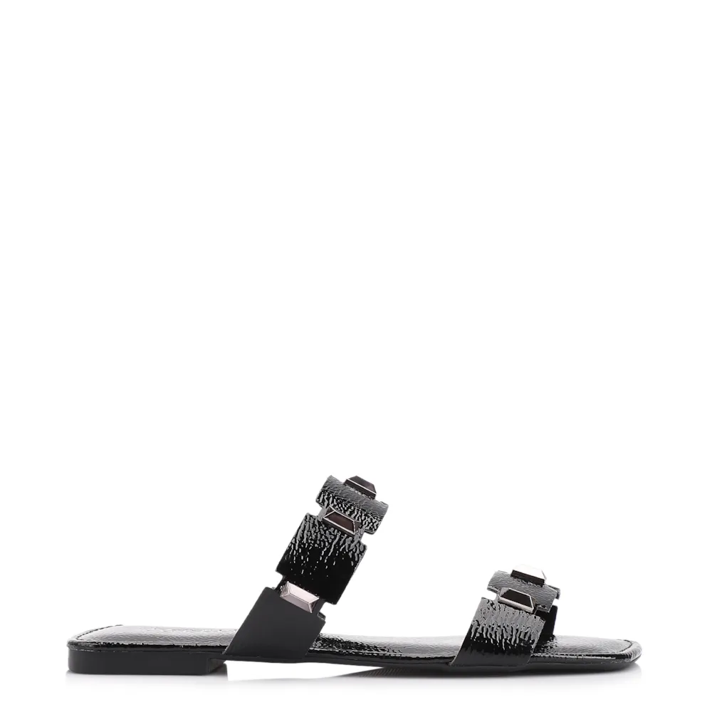 Rasteirinha Studs Alt Verniz Preto - imagem 3