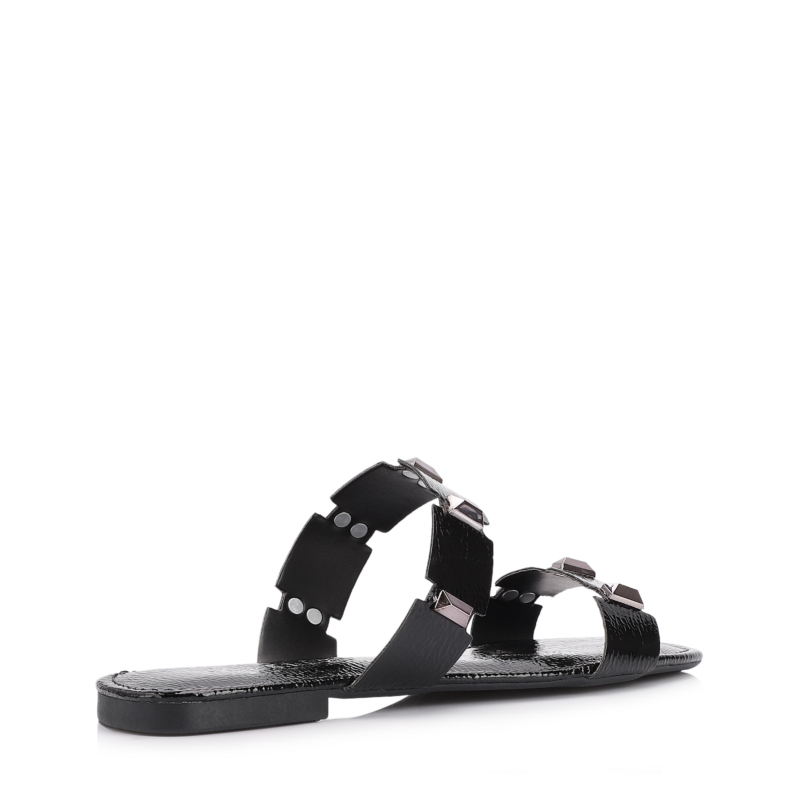 Rasteirinha Studs Alt Verniz Preto