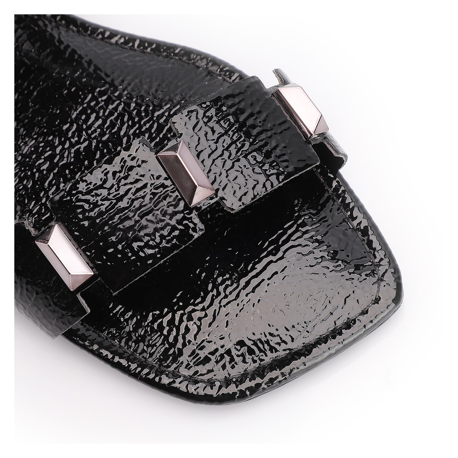 Rasteirinha Studs Alt Verniz Preto