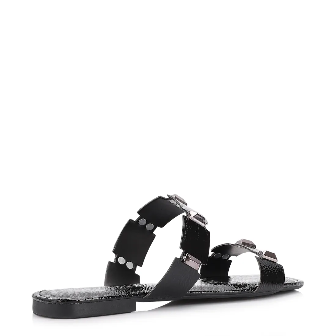 Rasteirinha Studs Alt Verniz Preto - foto 4