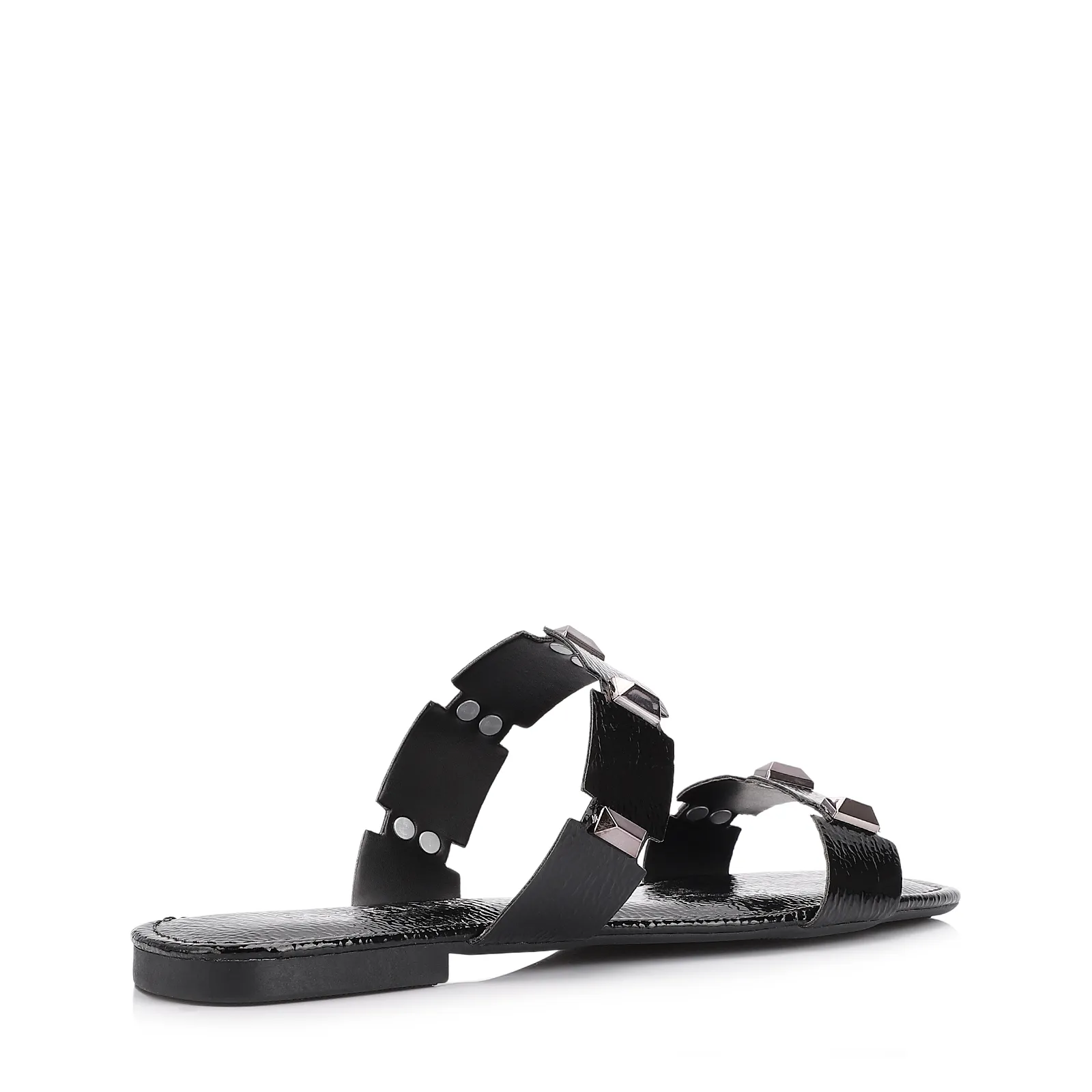 Rasteirinha Studs Alt Verniz Preto