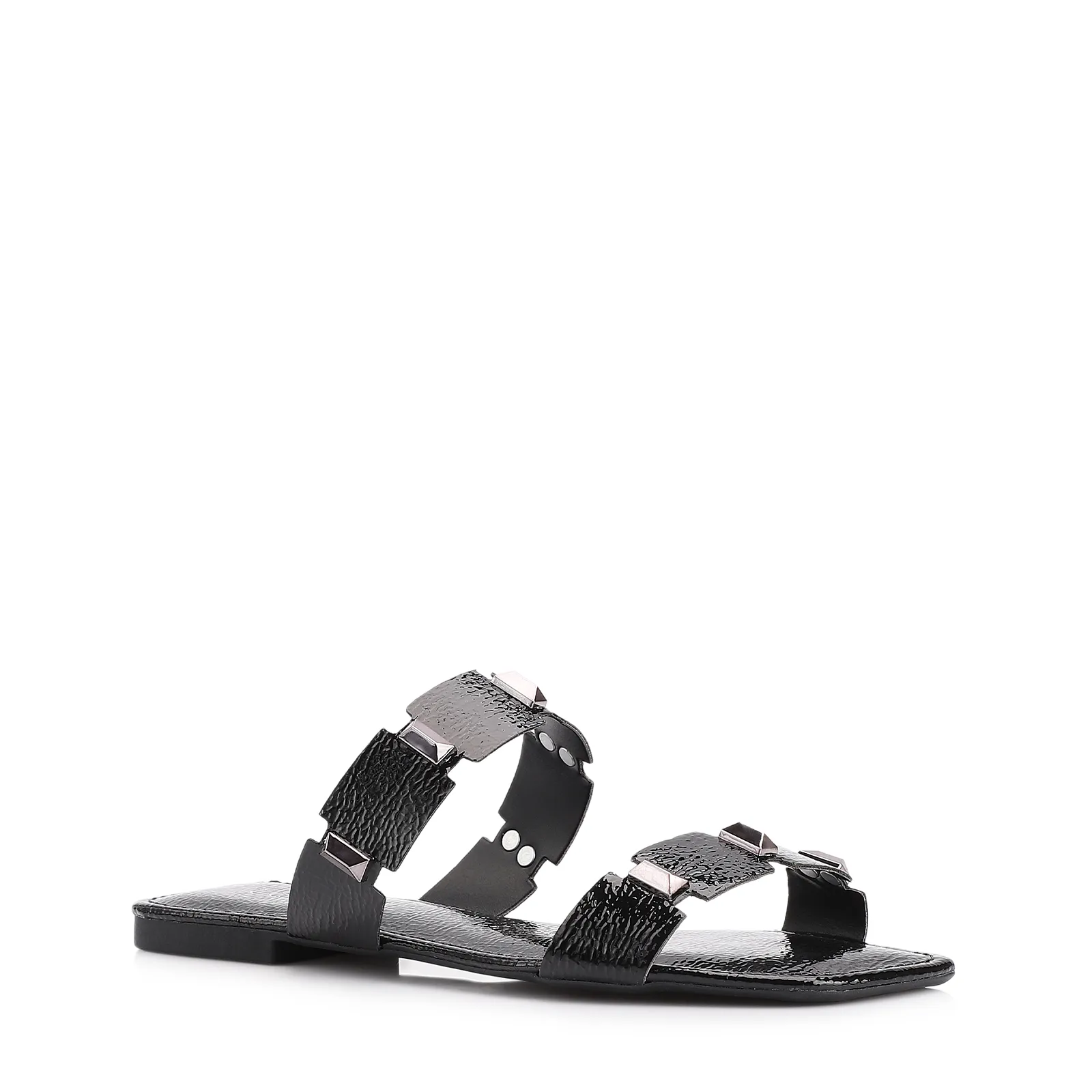Rasteirinha Studs Alt Verniz Preto