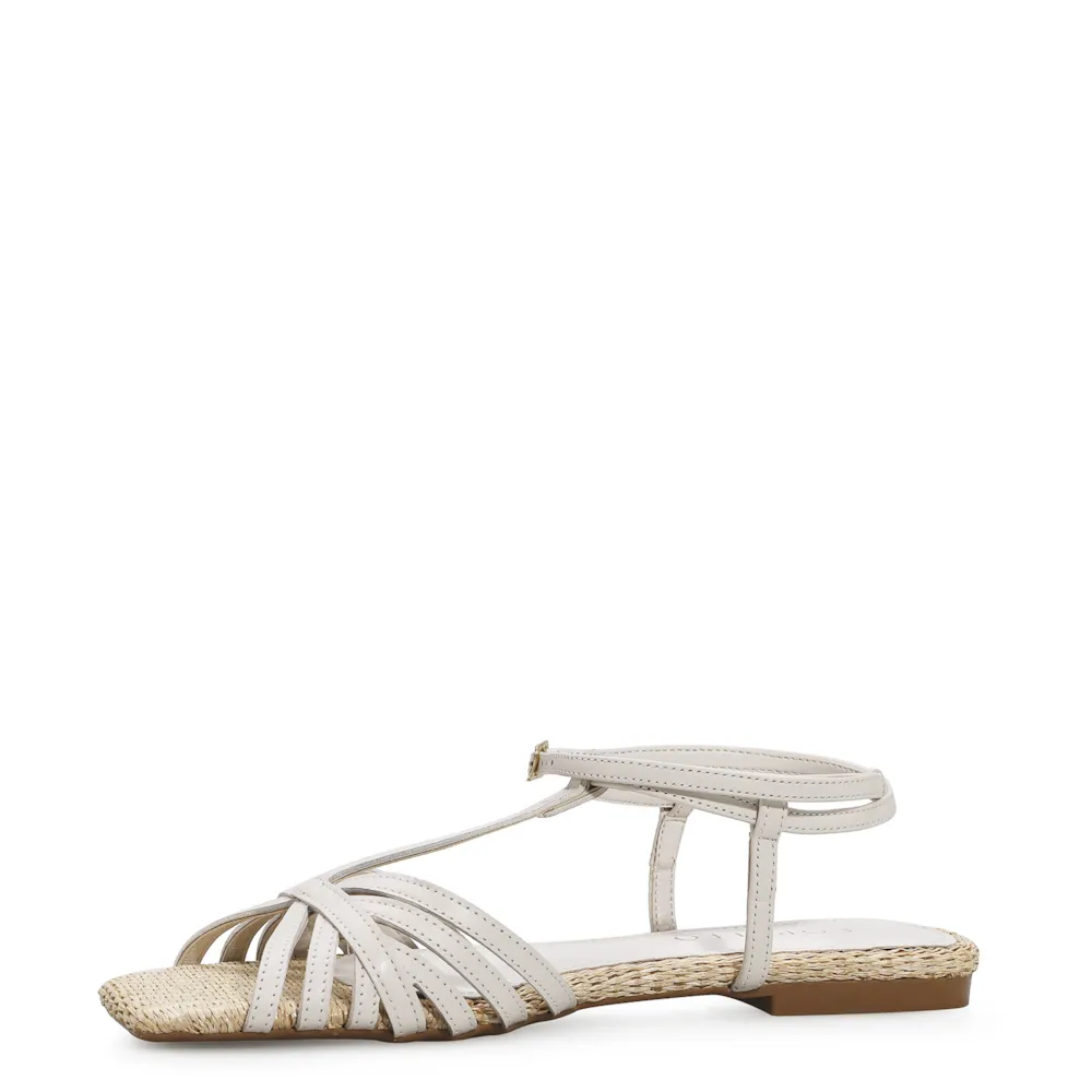Rasteirinha Tira t Couro Off White - imagem 4
