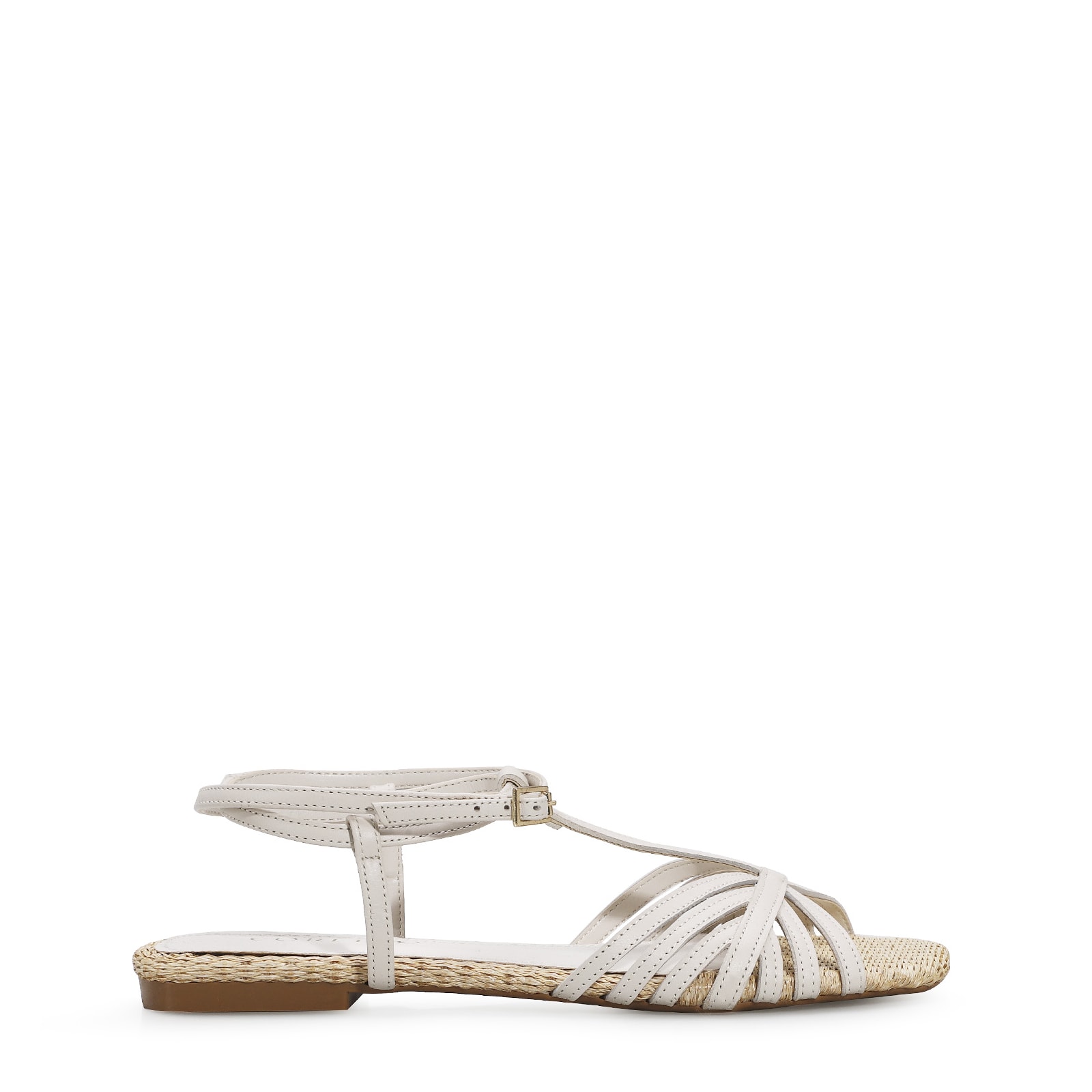 Rasteirinha Tira t Couro Off White