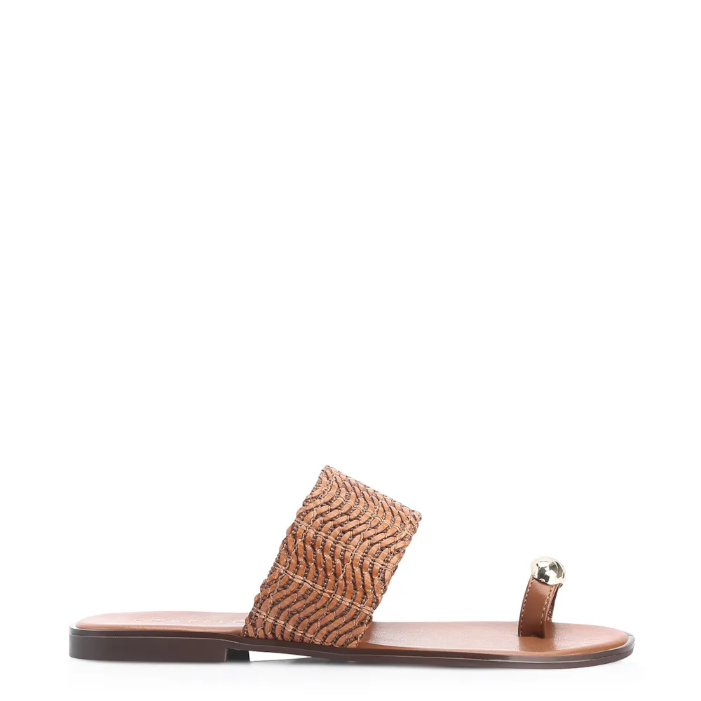 Rasteirinha Toe Ring Alt Tramado Marrom - imagem 3