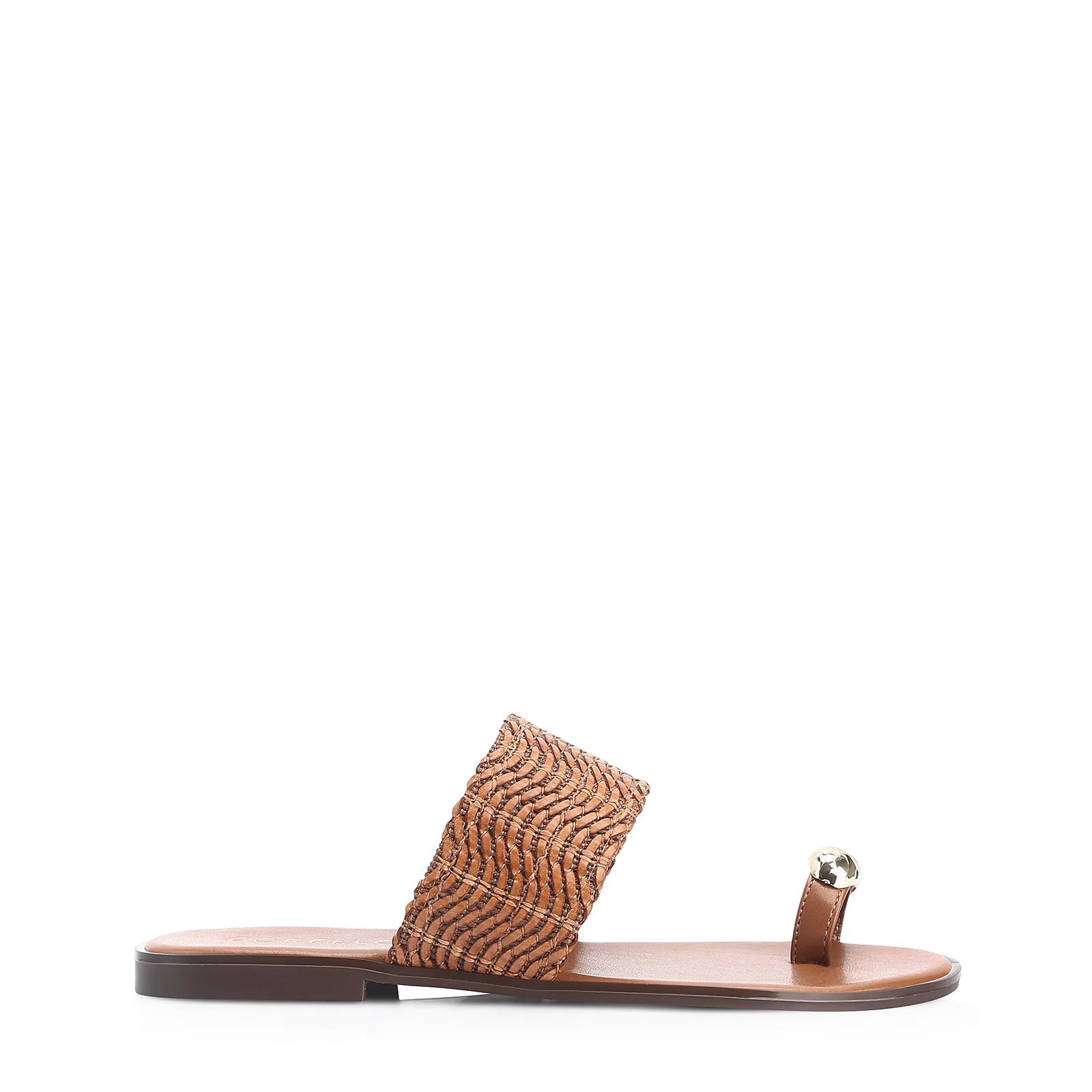 Rasteirinha Toe Ring Alt Tramado Marrom