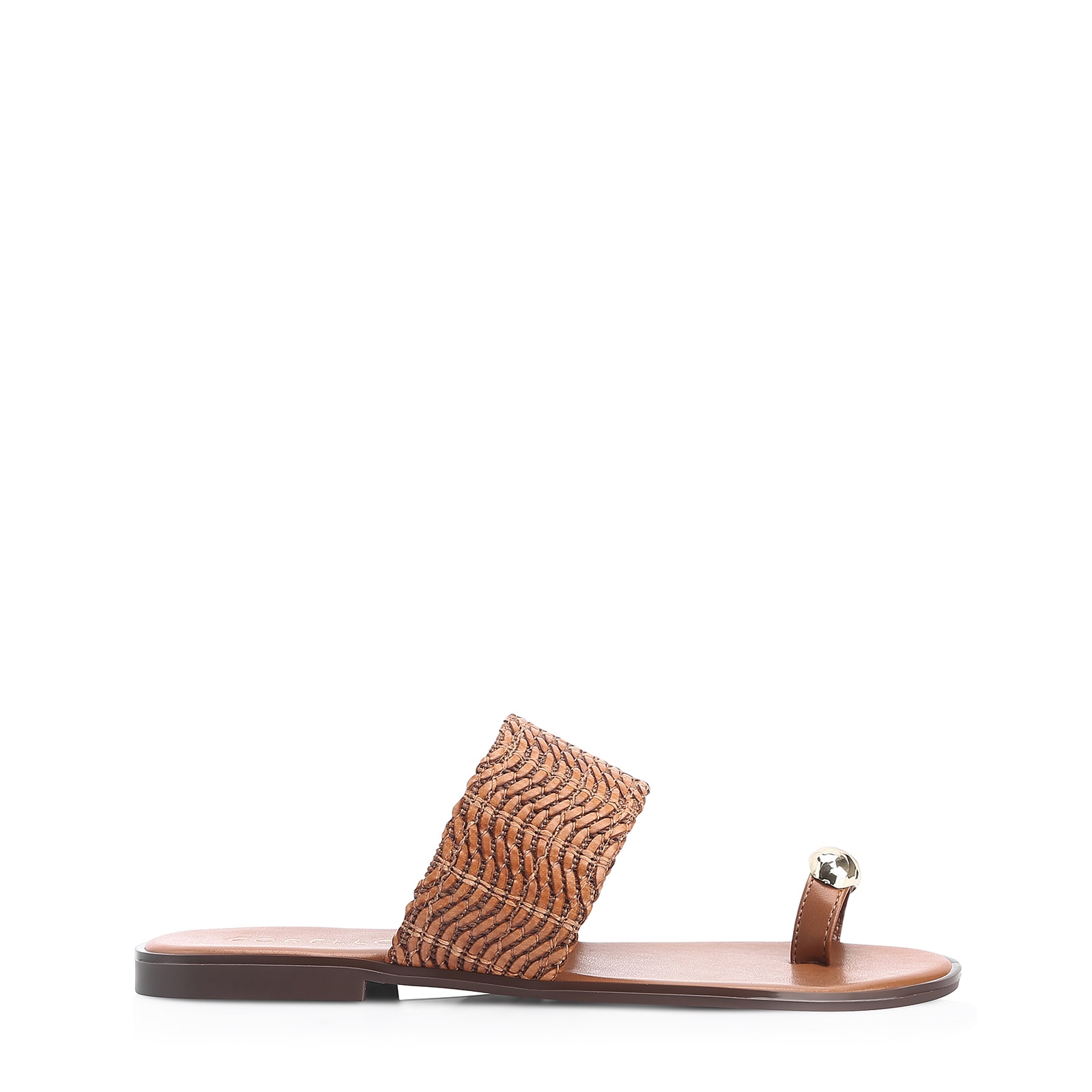 Rasteirinha Toe Ring Alt Tramado Marrom