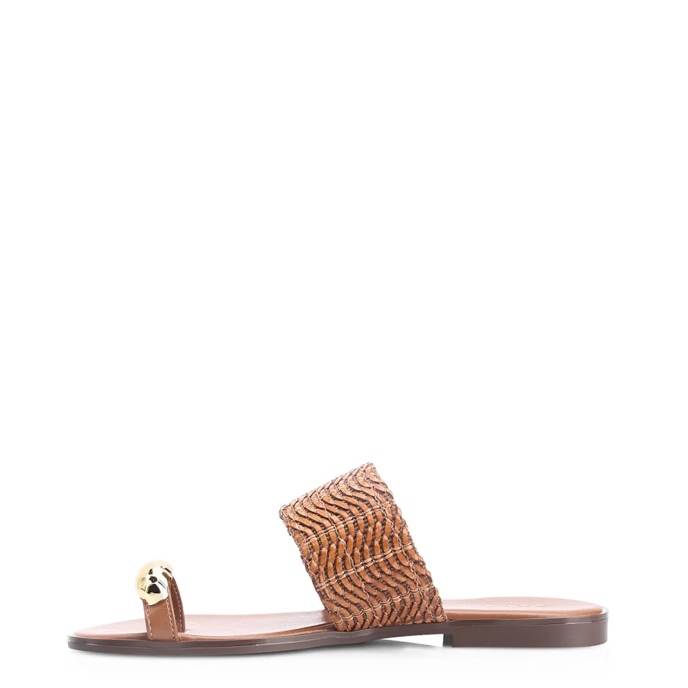 Rasteirinha Toe Ring Alt Tramado Marrom - imagem 5