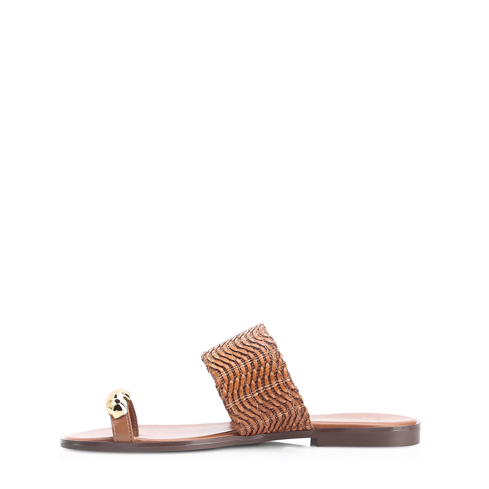 Rasteirinha Toe Ring Alt Tramado Marrom