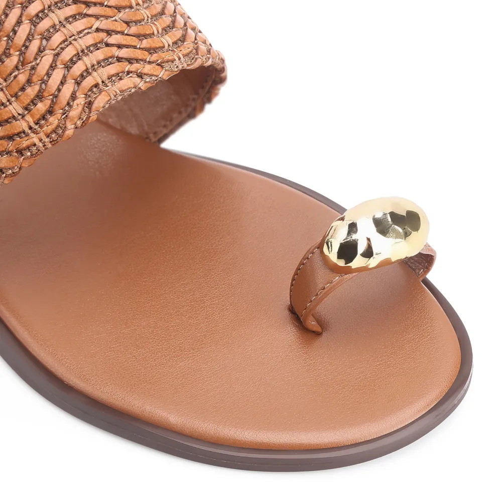 Rasteirinha Toe Ring Alt Tramado Marrom - imagem 7