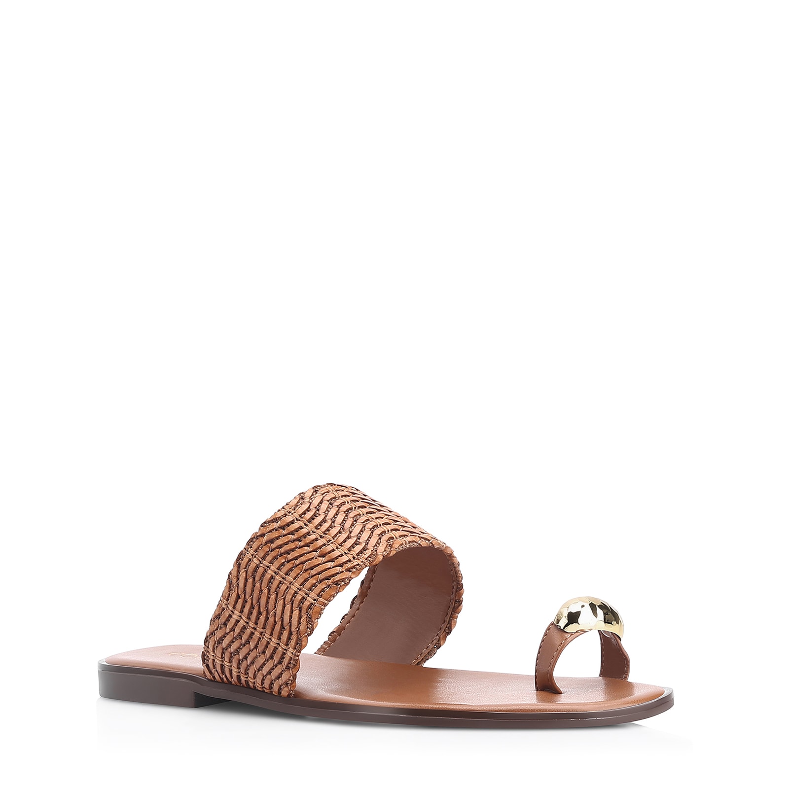 Rasteirinha Toe Ring Alt Tramado Marrom
