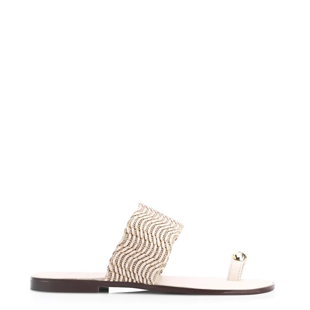 Rasteirinha Toe Ring Alt Tramado Off White - imagem 3
