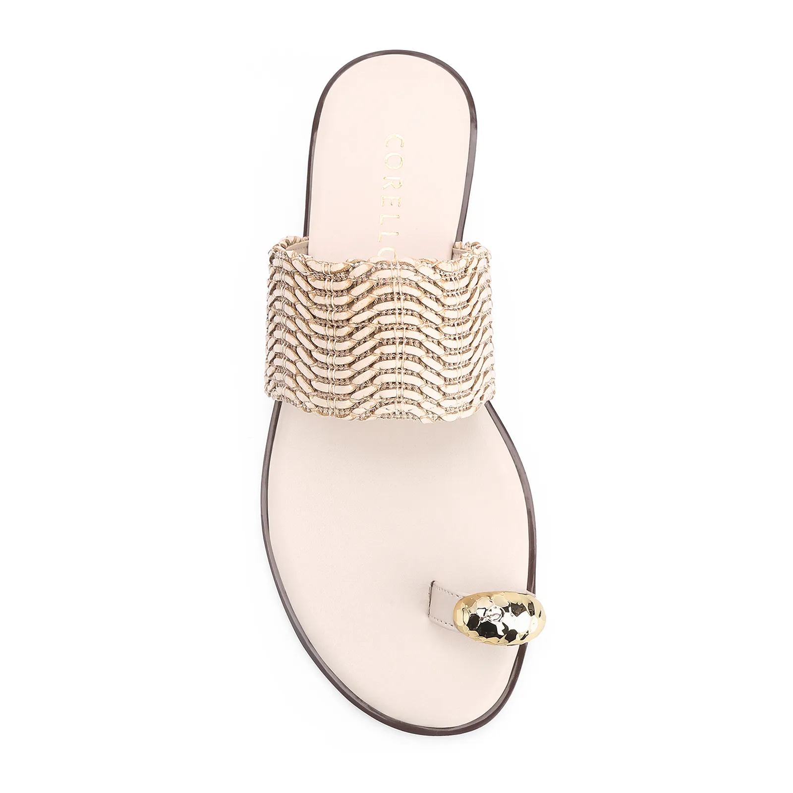 Rasteirinha Toe Ring Alt Tramado Off White