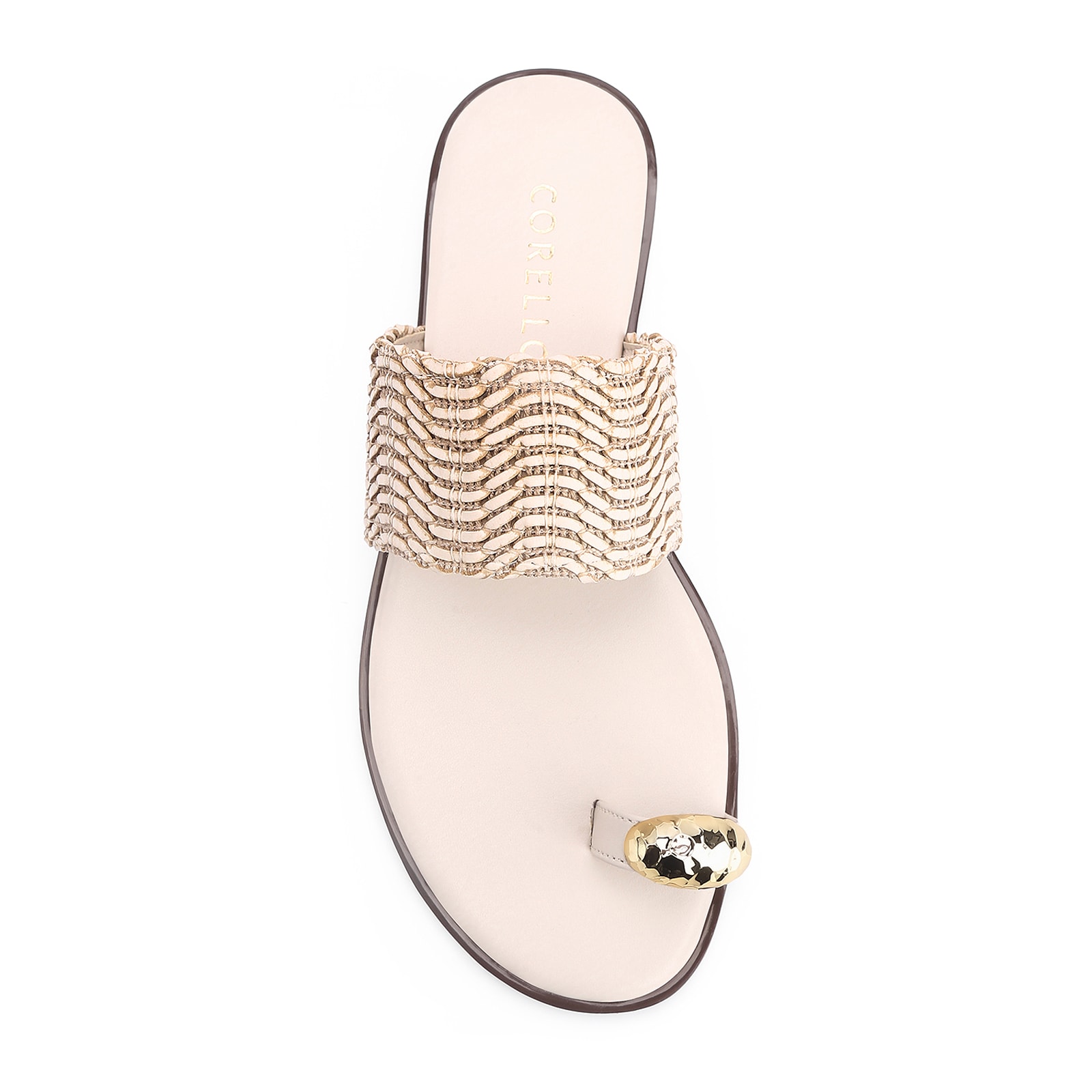 Rasteirinha Toe Ring Alt Tramado Off White