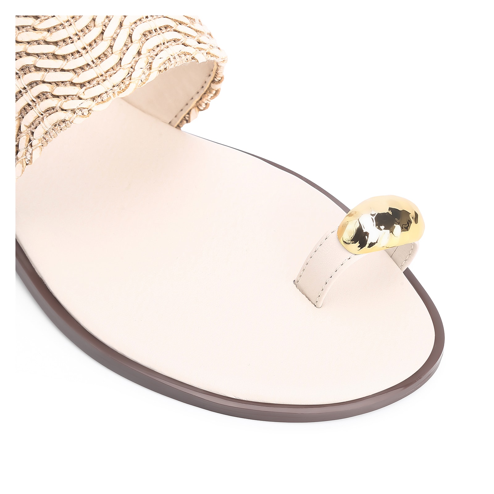 Rasteirinha Toe Ring Alt Tramado Off White