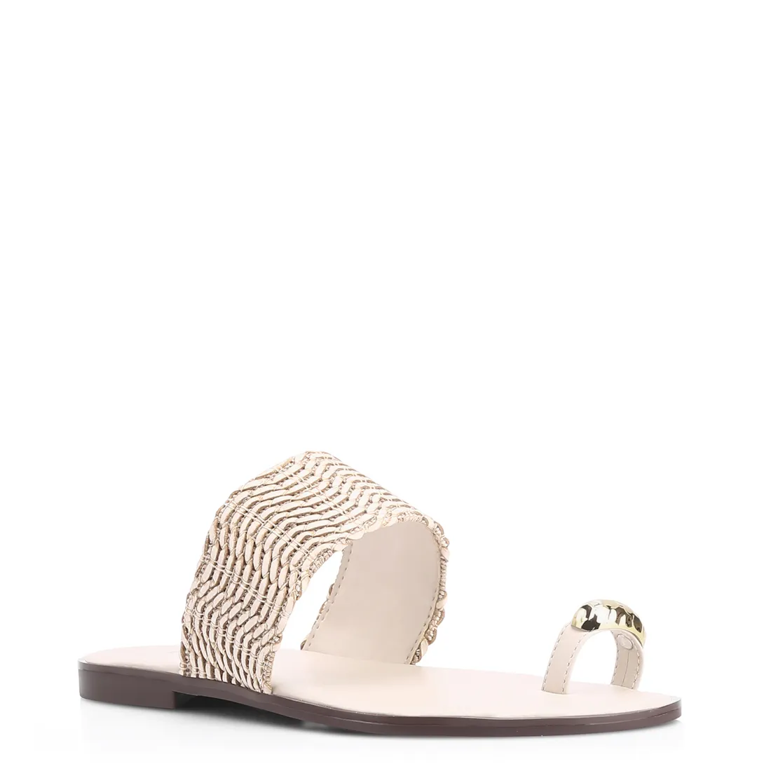 Rasteirinha Toe Ring Alt Tramado Off White