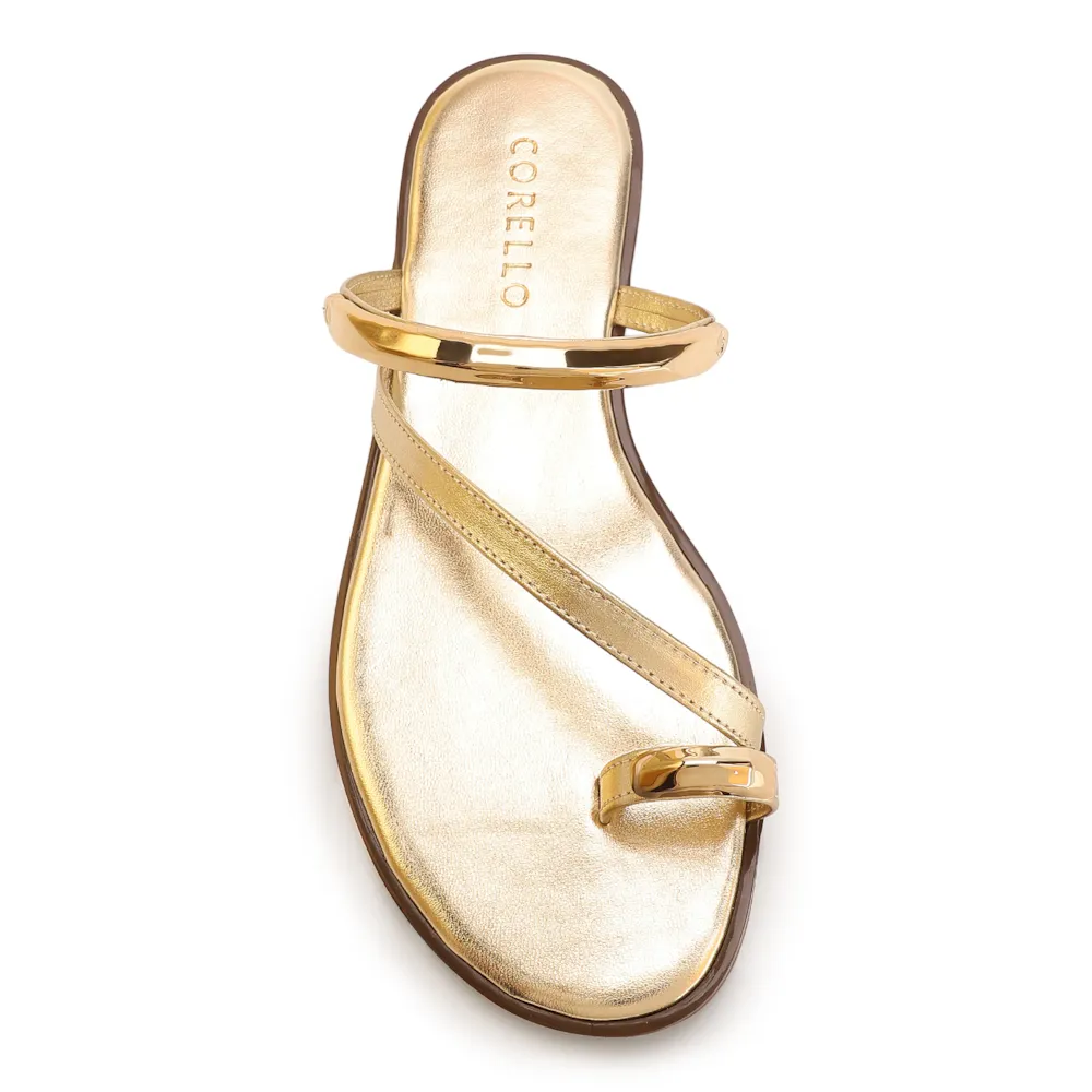 Rasteirinha Toe Ring Couro Dourado - imagem 5