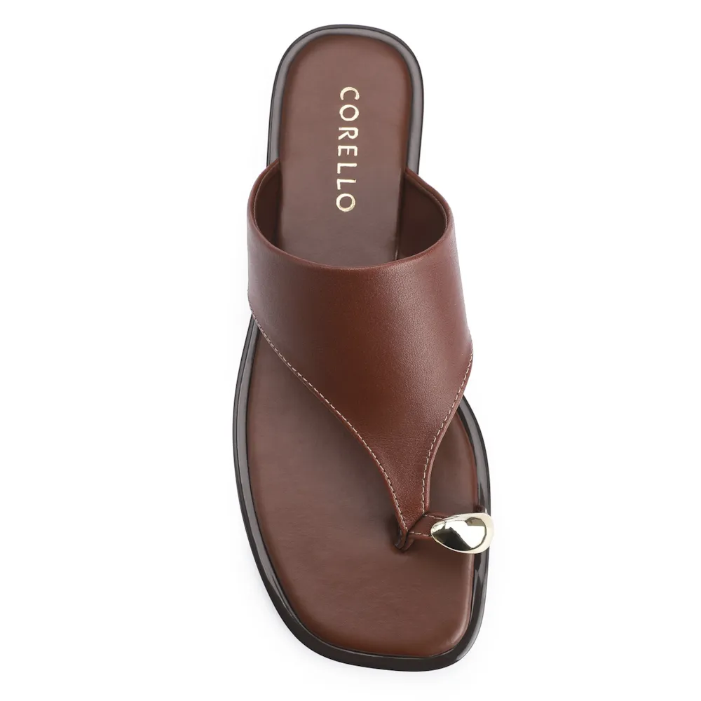 Rasteirinha Toe Ring Couro Marrom - imagem 6