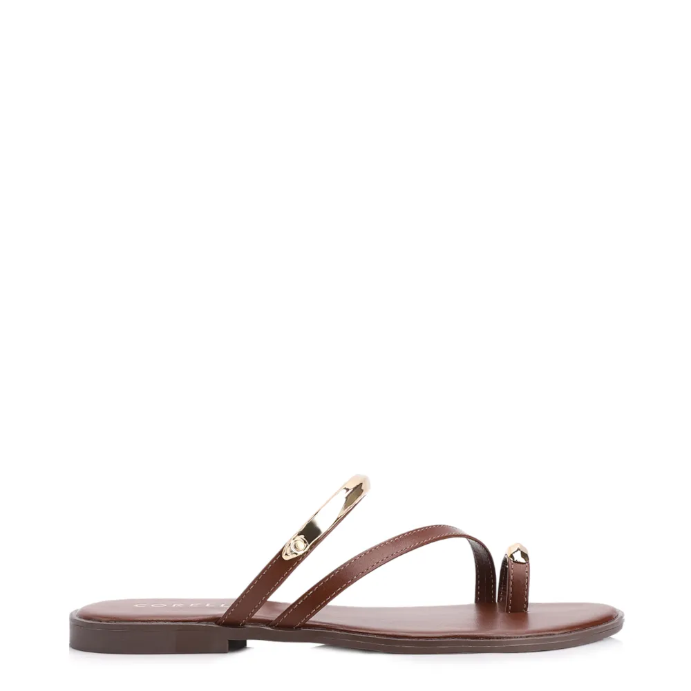 Rasteirinha Toe Ring Couro Marrom - imagem 3
