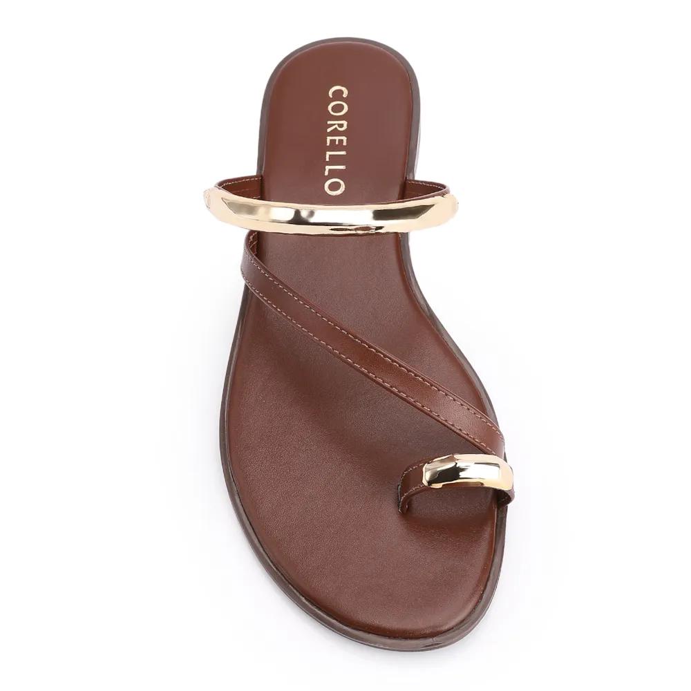Rasteirinha Toe Ring Couro Marrom - imagem 6